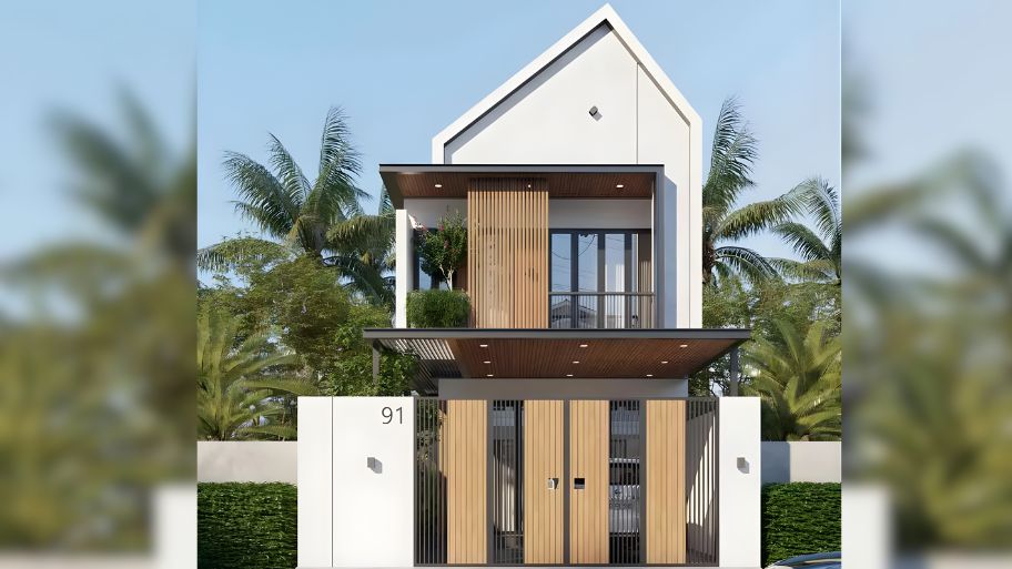 Gợi ý 7 mẫu thiết kế nhà 1 trệt 1 lầu 7x15 đẹp, tối ưu công năng Mẫu nhà 1 trệt 1 lầu 7x15 mái Thái độc đáo