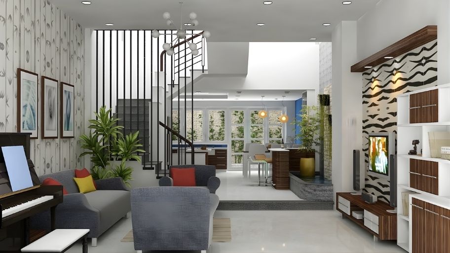 Mẫu thiết kế nhà 1 trệt 1 lầu 3x10m không gian mở