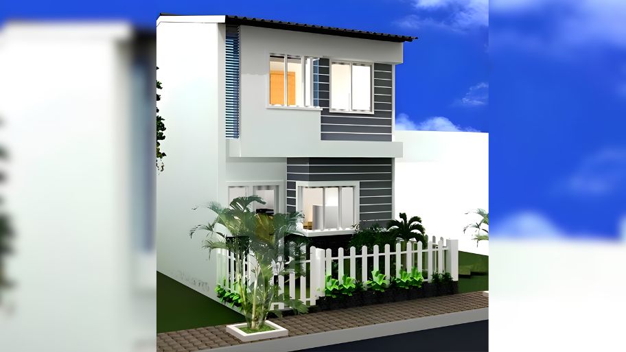 Mẫu thiết kế nhà 1 trệt 1 lầu 6x15 mái tôn