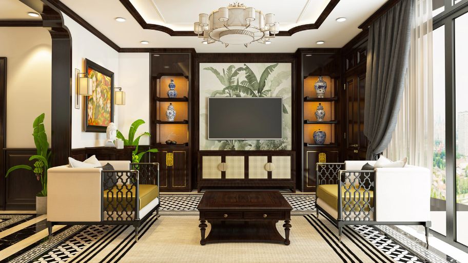 Mẫu thiết kế nội thất nhà ống mang phong cách Indochine