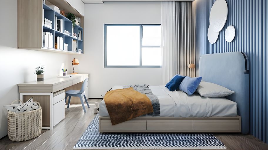 Mẫu thiết kế nội thất phòng ngủ nhà ống cho bé trai