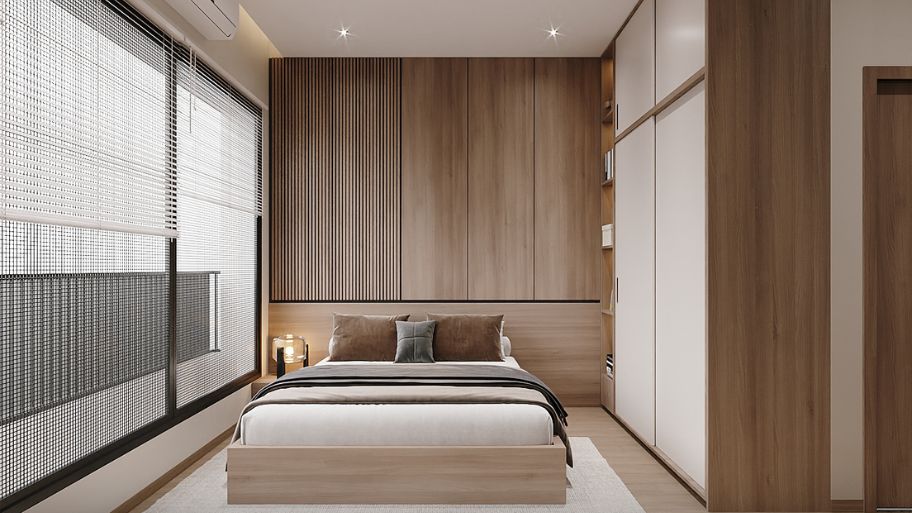 Mẫu thiết kế nội thất phòng ngủ nhà ống đơn giản