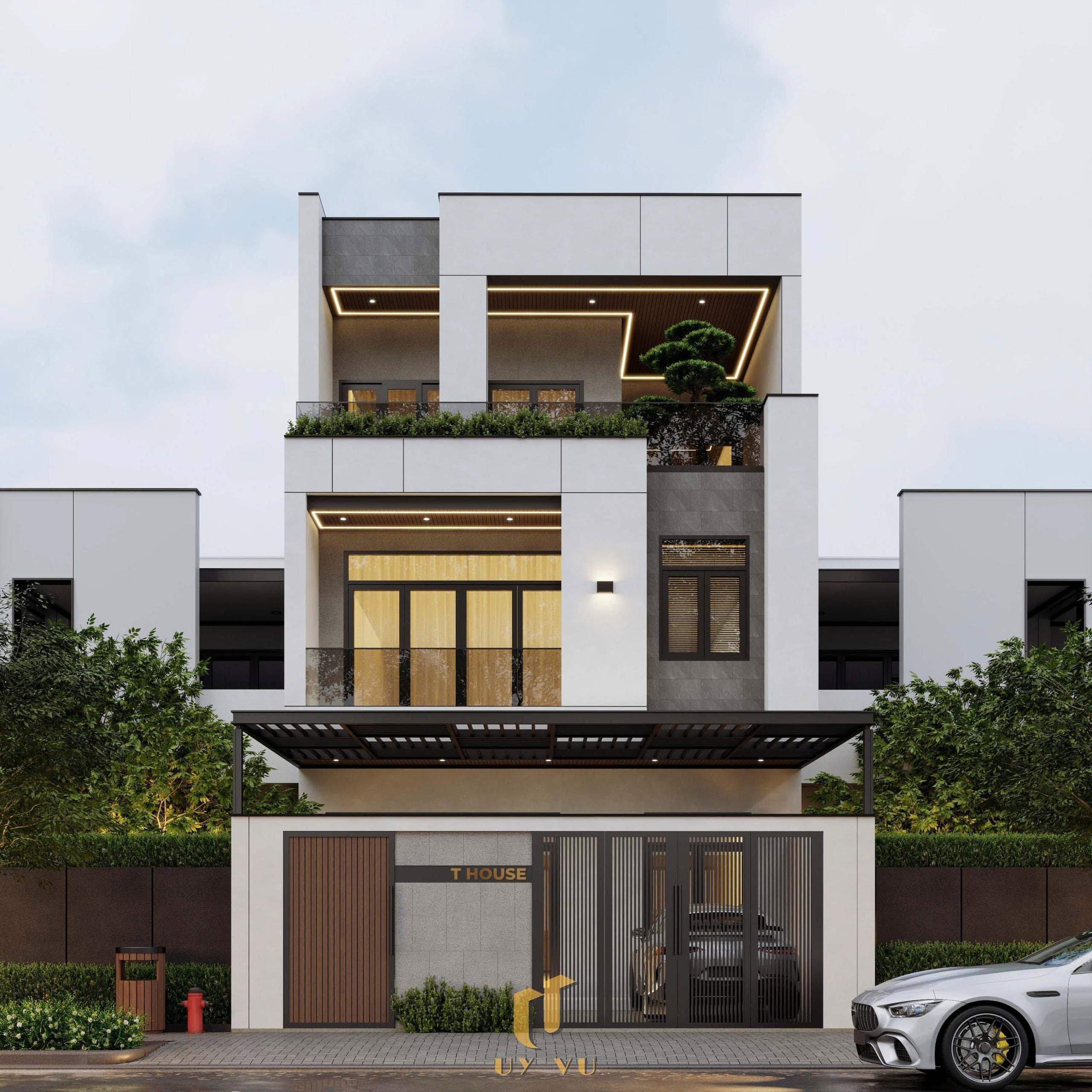 Phối cảnh mặt tiền biệt thự anh Thái Đà Nẵng