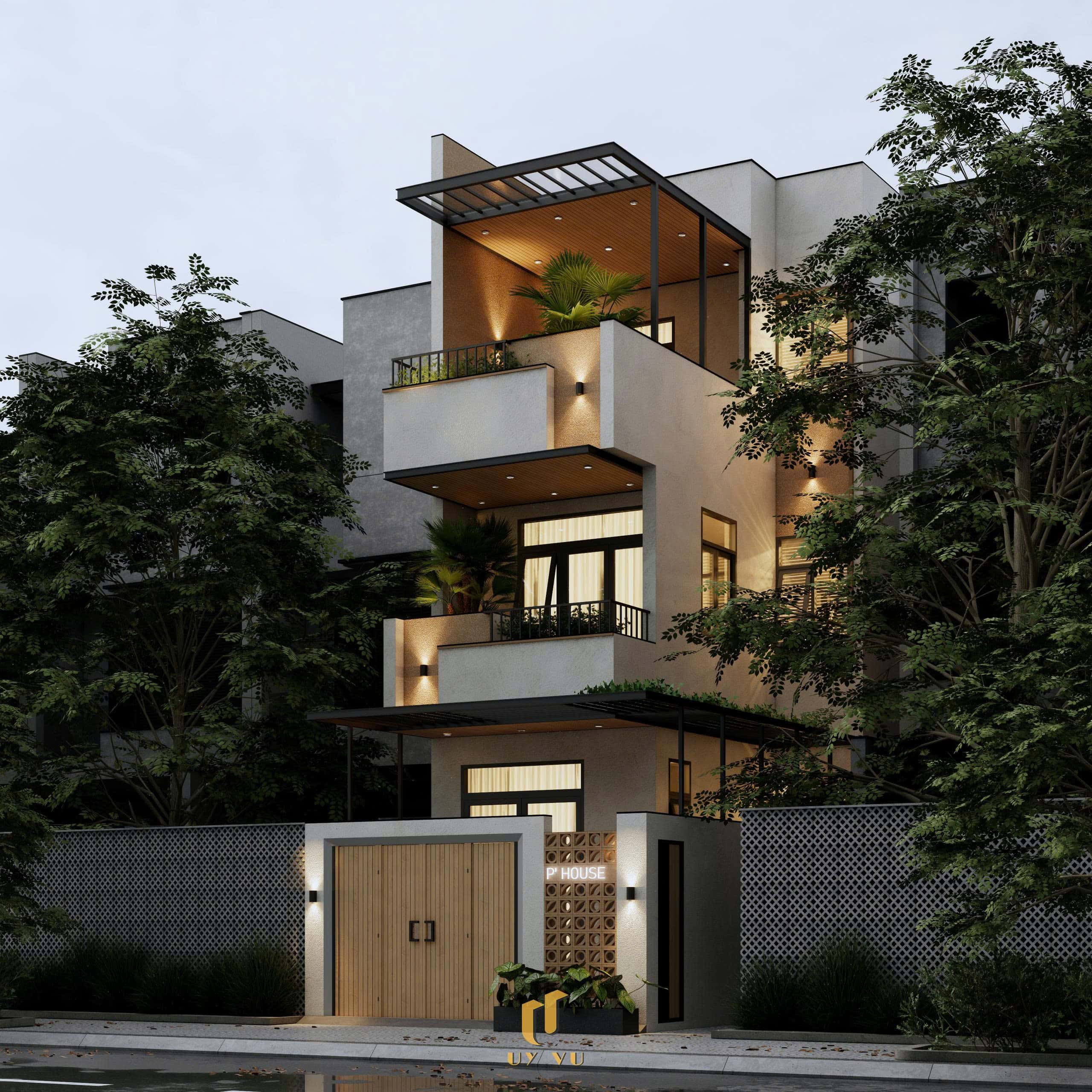 Phối cảnh mặt tiền nhà anh Phước