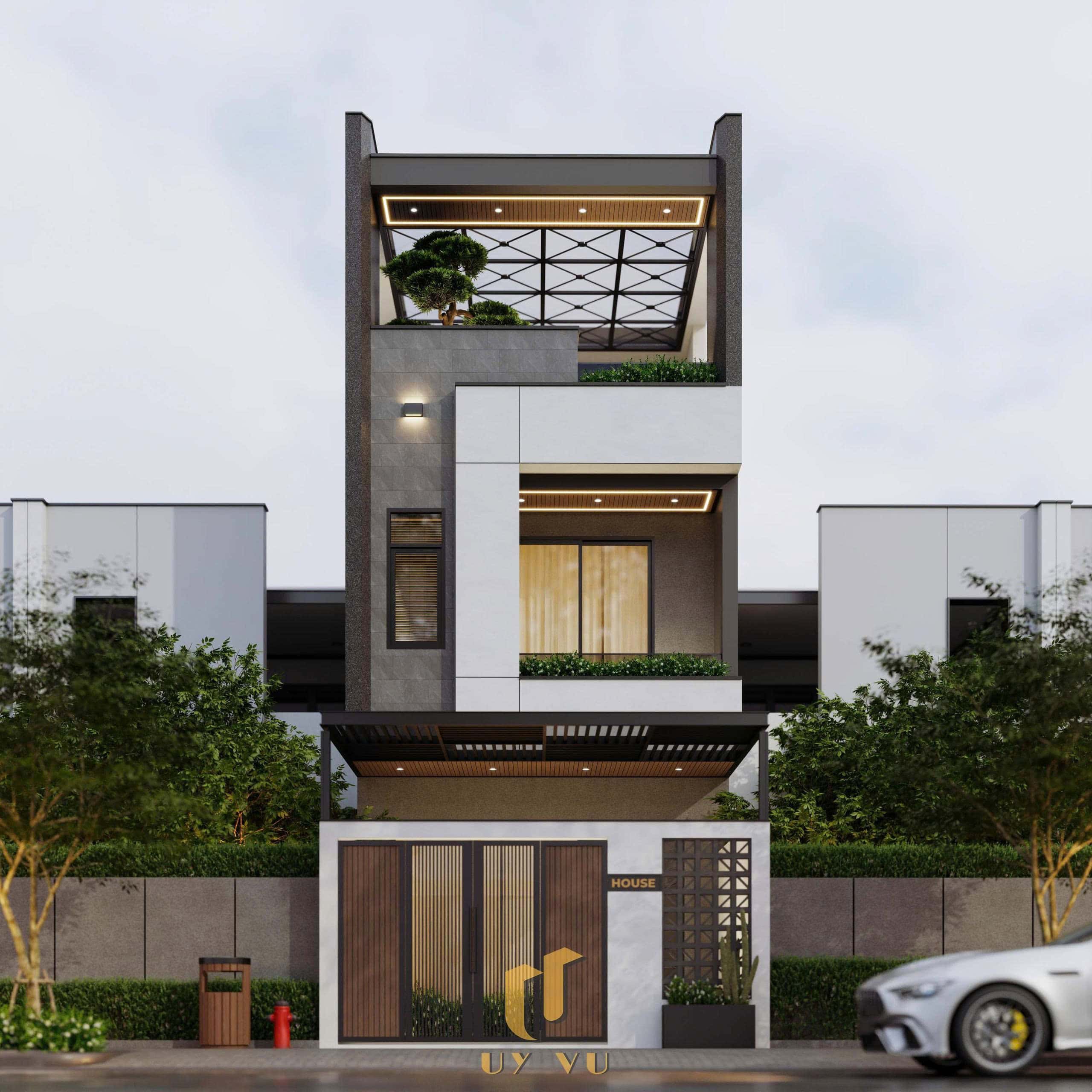 Phối cảnh mặt tiền nhà chị Mơ Đà Nẵng