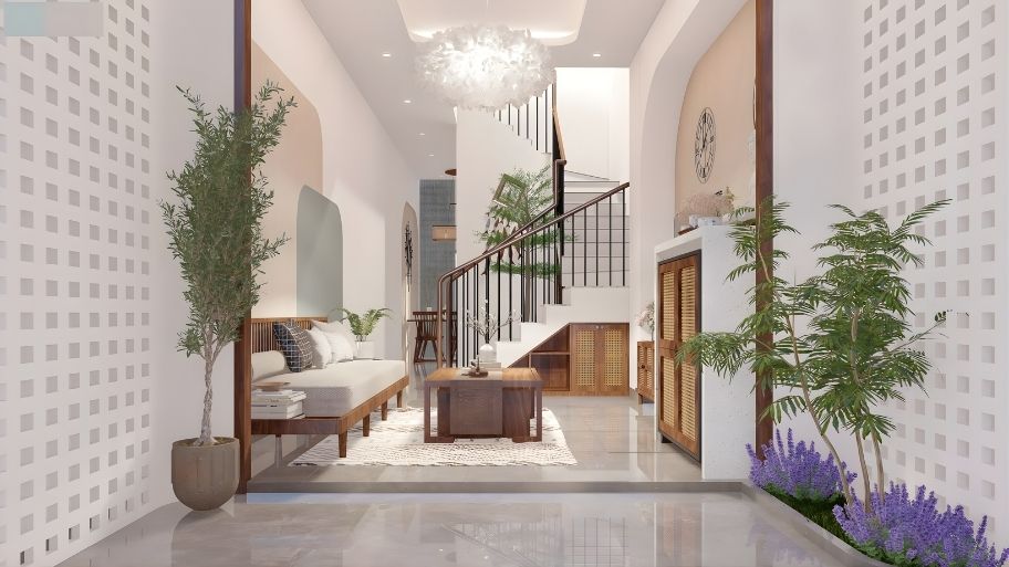 Thiết kế kiến trúc của nhà 1 trệt 1 lầu 3x10m