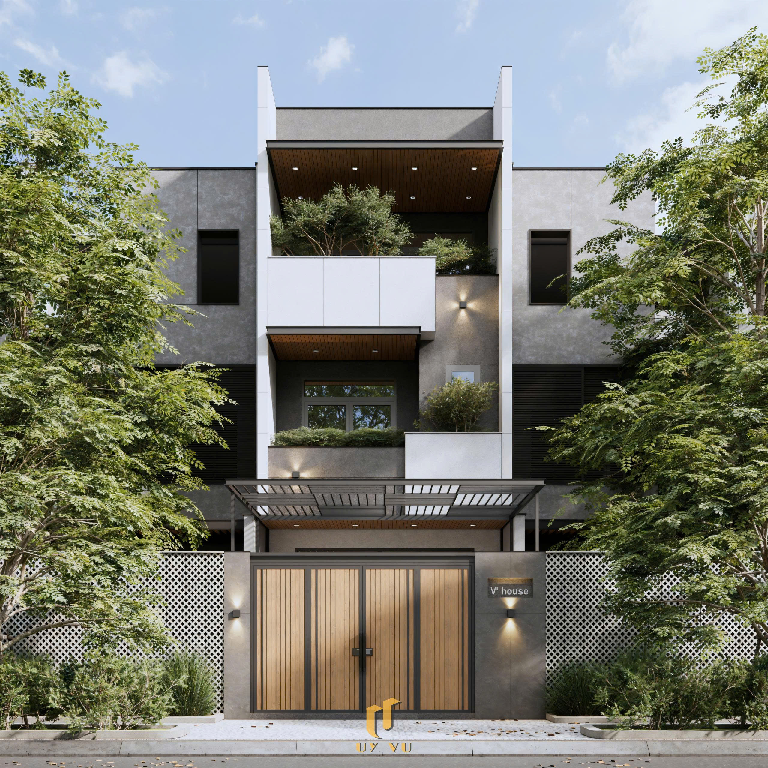 Phối cảnh mặt tiền nhà anh Vọng