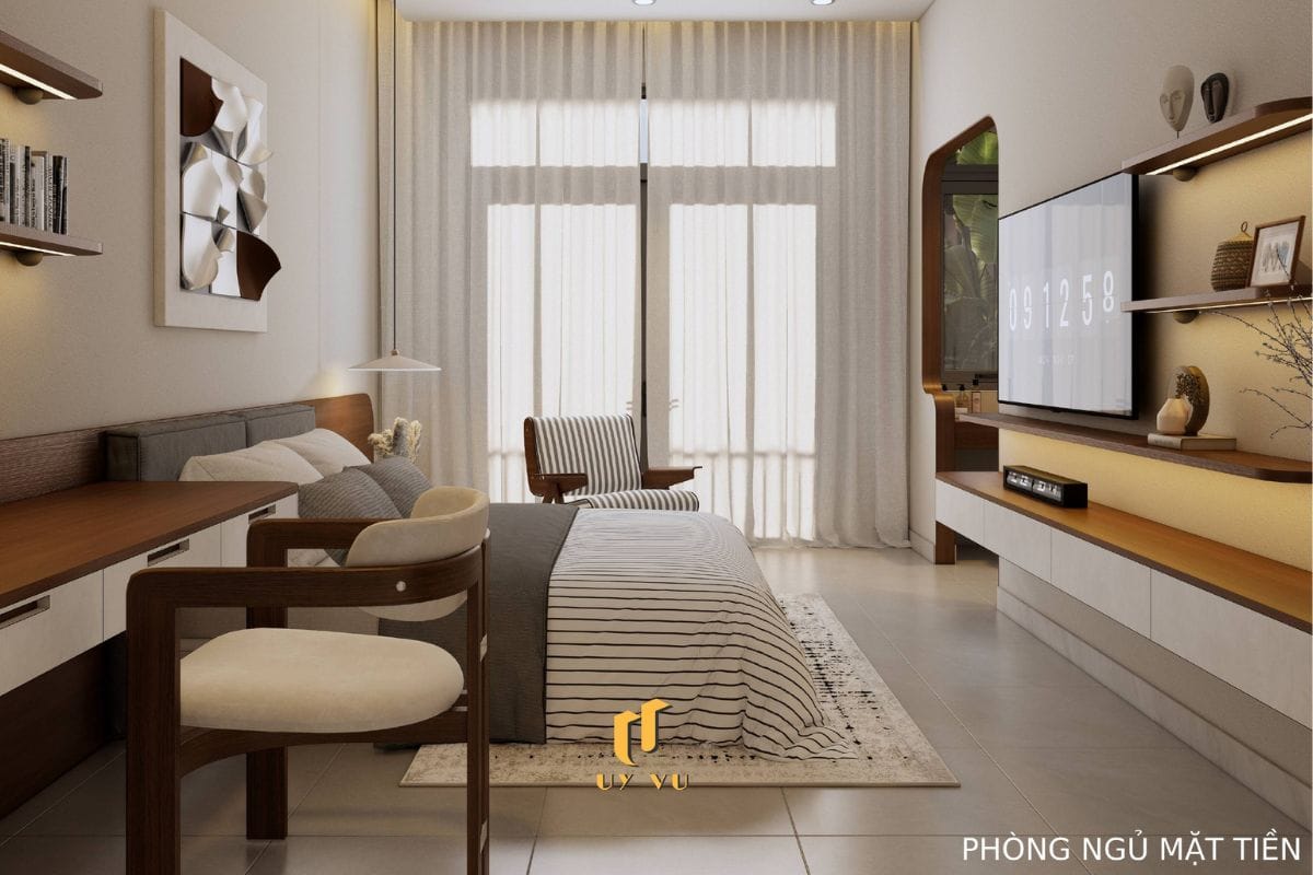 Không gian sống mang dấu ấn riêng của chị Khánh Chi Phòng ngủ mặt tiền nhà anh Hoàng