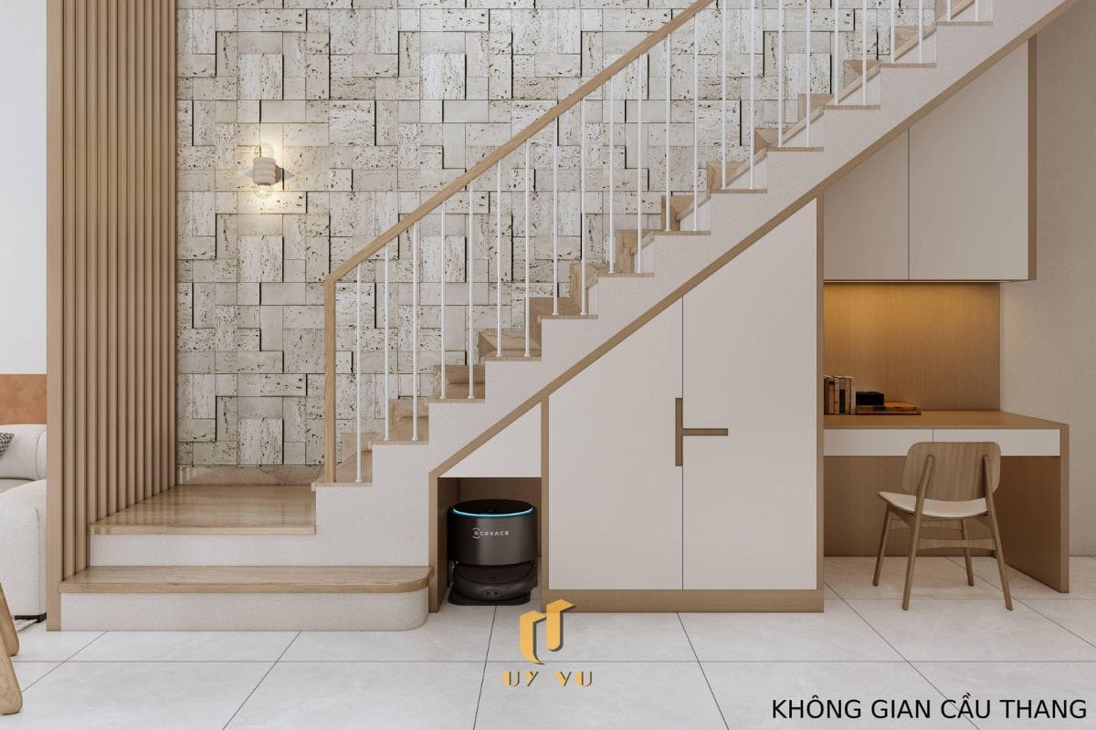 Không gian sống chỉn chu trong từng chi tiết - Nhà anh Lâm Không gian cầu thang nhà anh Lâm