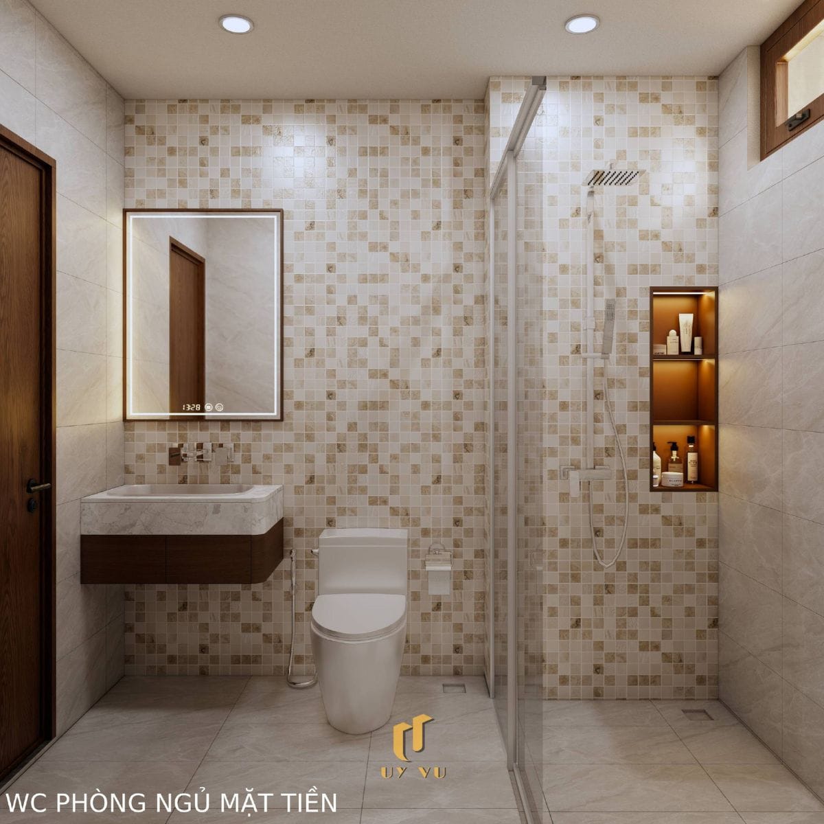Không gian sống mang dấu ấn riêng của chị Khánh Chi WC phòng ngủ mặt tiền nhà anh Hoàng