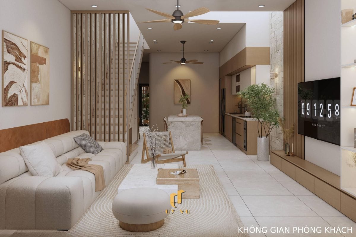 Không gian sống chỉn chu trong từng chi tiết - Nhà anh Lâm Không gian phòng khách nhà anh Lâm