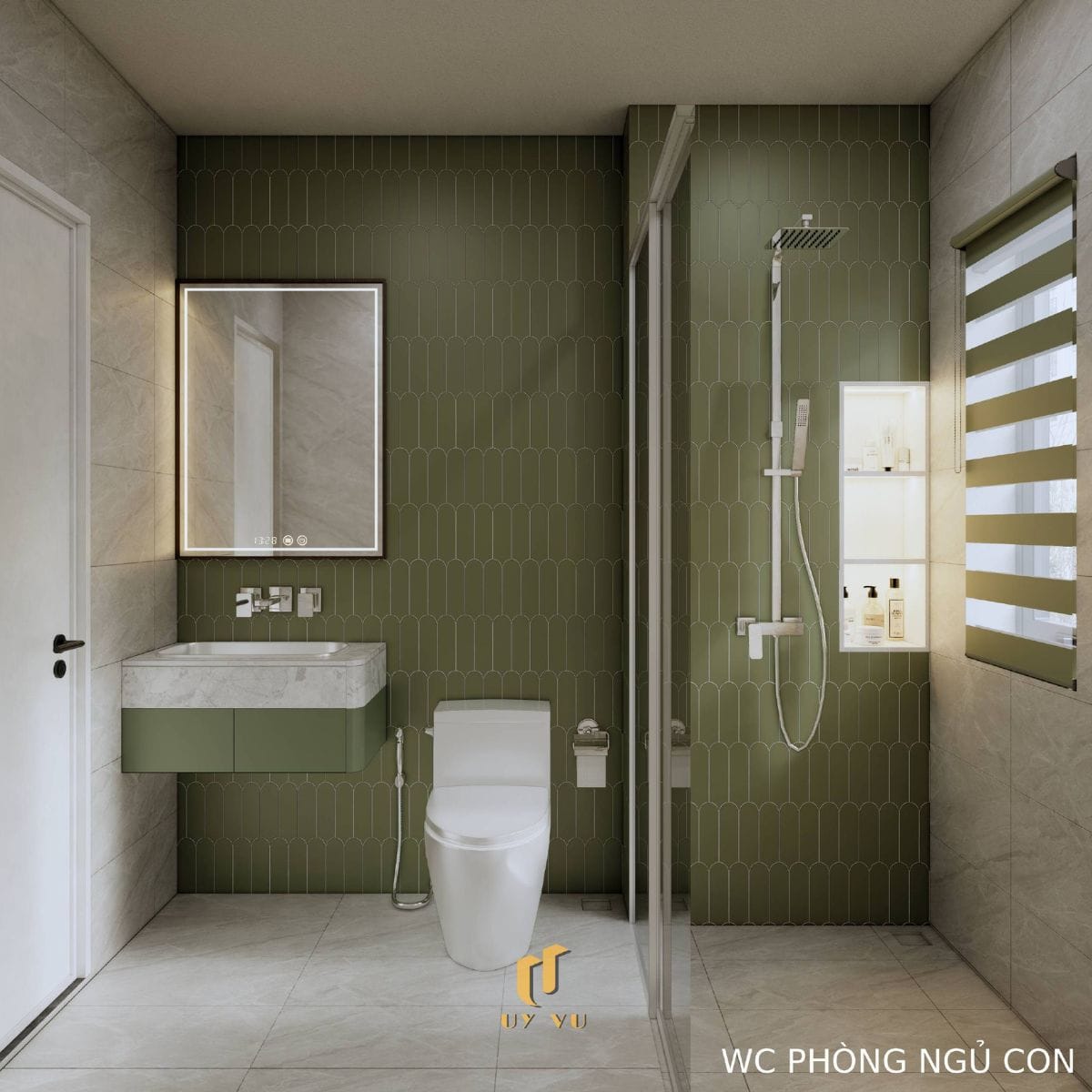 Không gian sống mang dấu ấn riêng của chị Khánh Chi WC phòng ngủ con nhà anh Hoàng