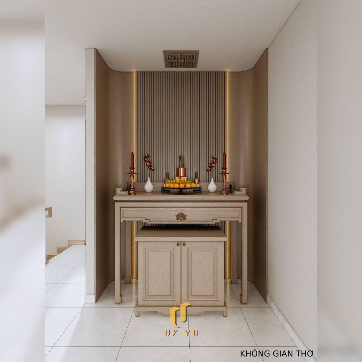 Không gian sống chỉn chu trong từng chi tiết - Nhà anh Lâm Phòng thờ nhà anh Lâm