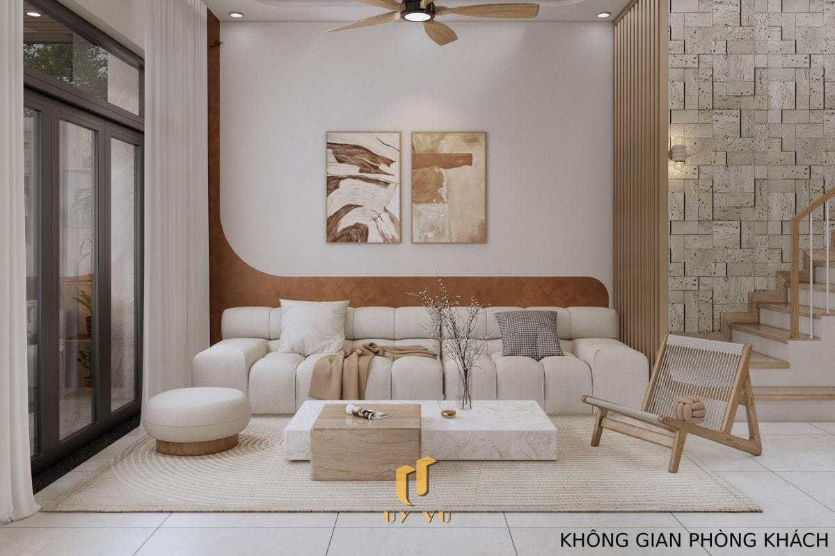 Không gian sống chỉn chu trong từng chi tiết - Nhà anh Lâm Phòng khách hiện đại nhà anh Lâm
