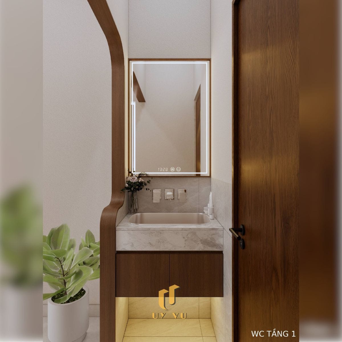 Không gian sống mang dấu ấn riêng của chị Khánh Chi WC tầng 1 hiện đại nhà anh Hoàng