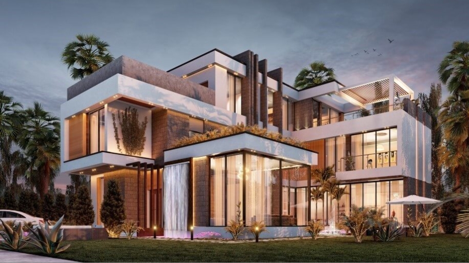 Tổng hợp các mẫu biệt thự hiện đại đẹp được ưa chuộng nhất hiện nay Không gian nhiều tầng được tổ chức khoa học và thông thoáng.