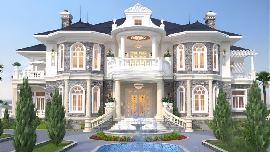 Mẫu biệt thự lâu đài 2 tầng mái Nhật hài hòa