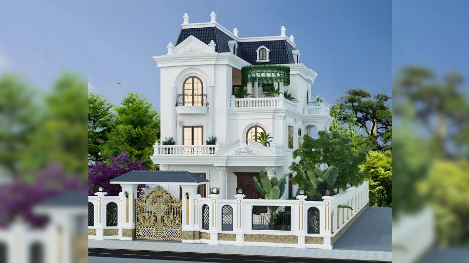 Tinh hoa kiến trúc châu Âu với mẫu thiết kế biệt thự kiểu Pháp luxury Sự giao thoa giữa cổ điển và tiện nghi mẫu biệt thự phố phong cách Pháp