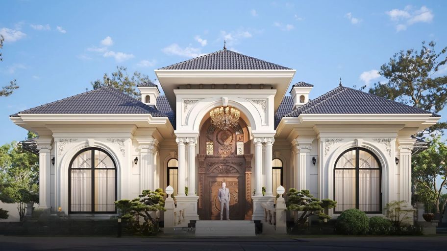 Tinh hoa kiến trúc châu Âu với mẫu thiết kế biệt thự kiểu Pháp luxury Mẫu thiết kế biệt thự kiểu Pháp hiện đại và tiện nghi