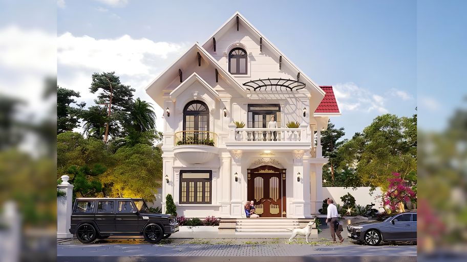 Thiết kế biệt thự mái Thái mang đến không gian sống lý tưởng Mẫu thiết kế biệt thự mái Thái 2 tầng sang trọng và cân đối