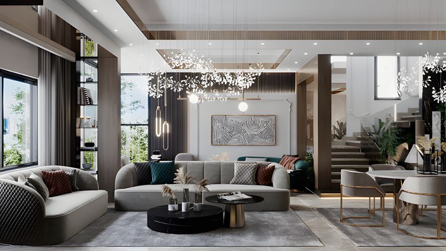 Mẫu thiết kế nội thất nhà liền kề theo phong cách luxury