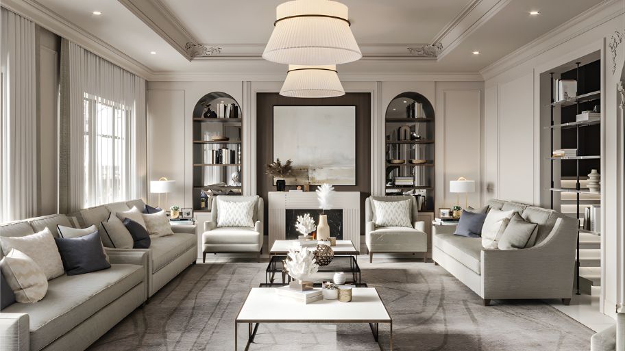 Top 4 mẫu thiết kế nội thất nhà phố tân cổ điển khiến ai cũng mê Mẫu thiết kế nội thất nhà phố tân cổ điển kiểu Pháp