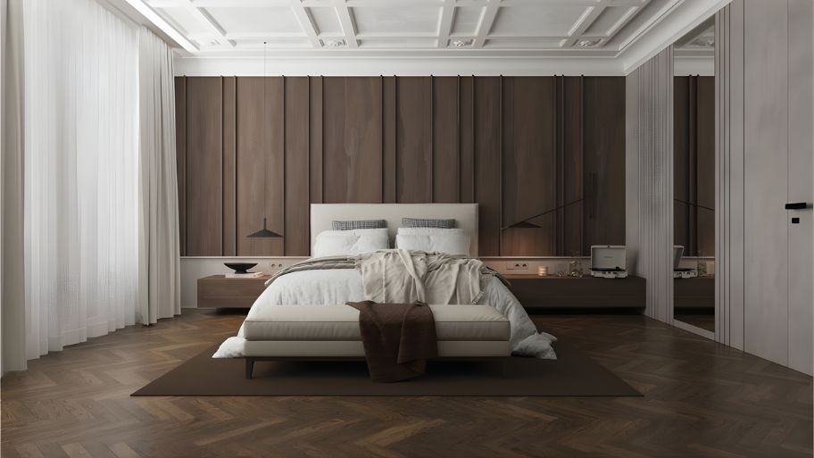 Top 4 mẫu thiết kế nội thất nhà phố tân cổ điển khiến ai cũng mê Mẫu thiết kế nội thất nhà phố tân cổ điển sử dụng gỗ tự nhiên