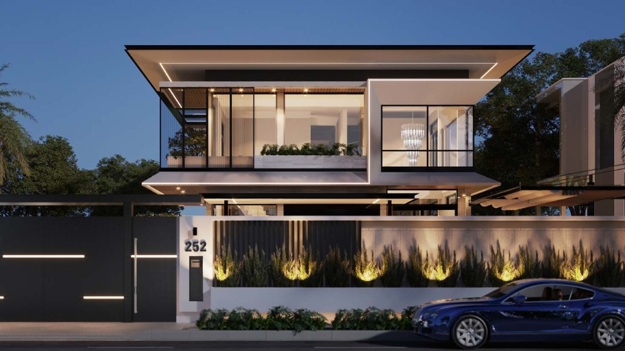 Tổng hợp các mẫu biệt thự hiện đại đẹp được ưa chuộng nhất hiện nay Thiết kế 2 tầng tách biệt rõ không gian chung và riêng tư.