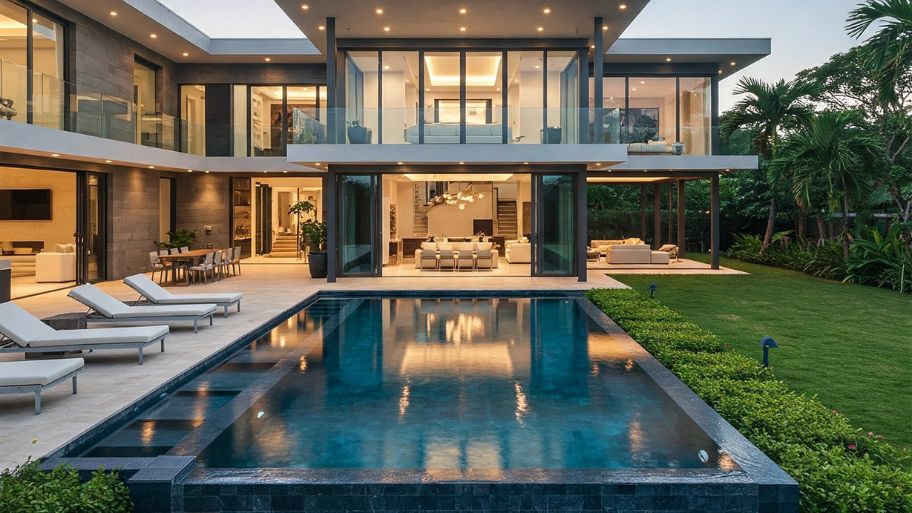 Thiết kế biệt thự nhà vườn có hồ bơi gần gũi thiên nhiên