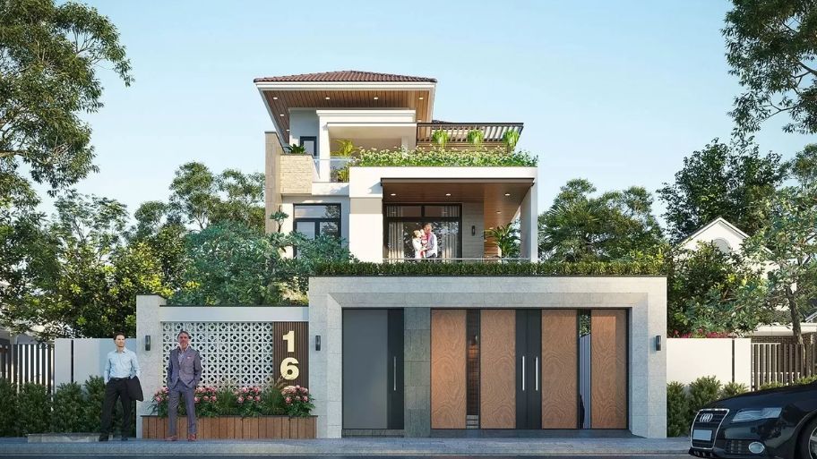 Chiêm ngưỡng top 5 mẫu thiết kế cổng nhà biệt thự đẹp, tiện nghi Thiết kế cổng nhà biệt thự phong cách hiện đại tinh tế