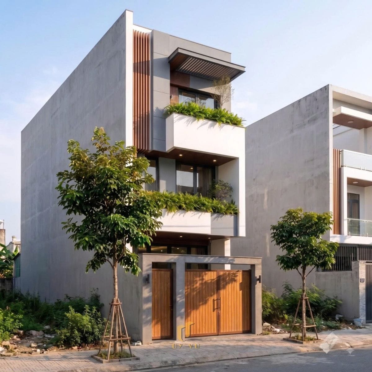 Không gian hiện đại, cảm giác gần gũi - Nhà anh Huy Thiết kế mặt tiền nhà anh Huy