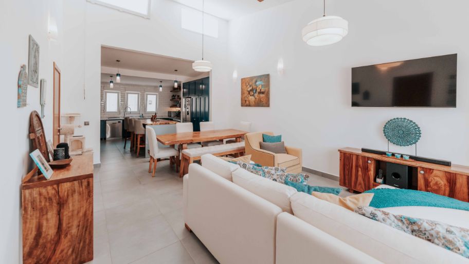 Thiết kế nội thất phòng khách biệt thự thông tầng