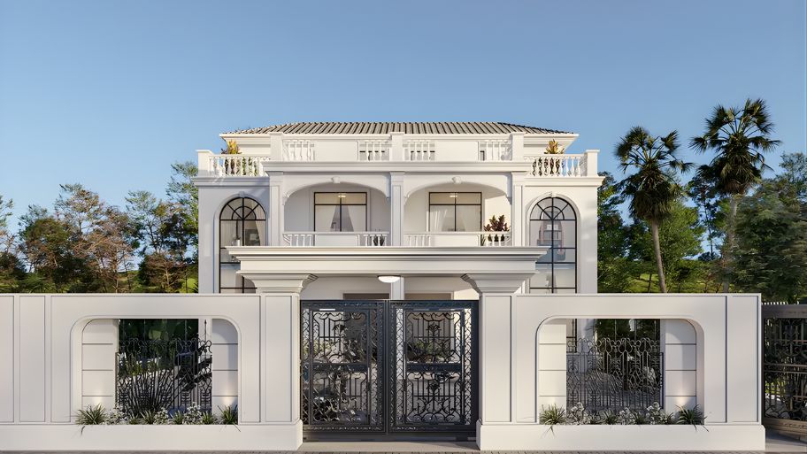 Thiết kế tường rào biệt thự tạo dấu ấn ngay từ ánh nhìn đầu tiên Xác định chiều cao và khoảng cách tường rào