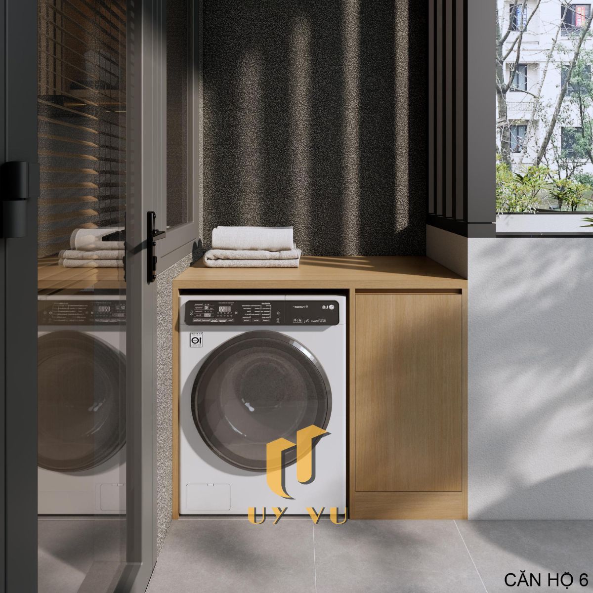 Th's Apartment - Không gian sống thoáng đãng giữa lòng thành phố Khu vực giặt phơi căn hộ 6 nhà cô Thắm