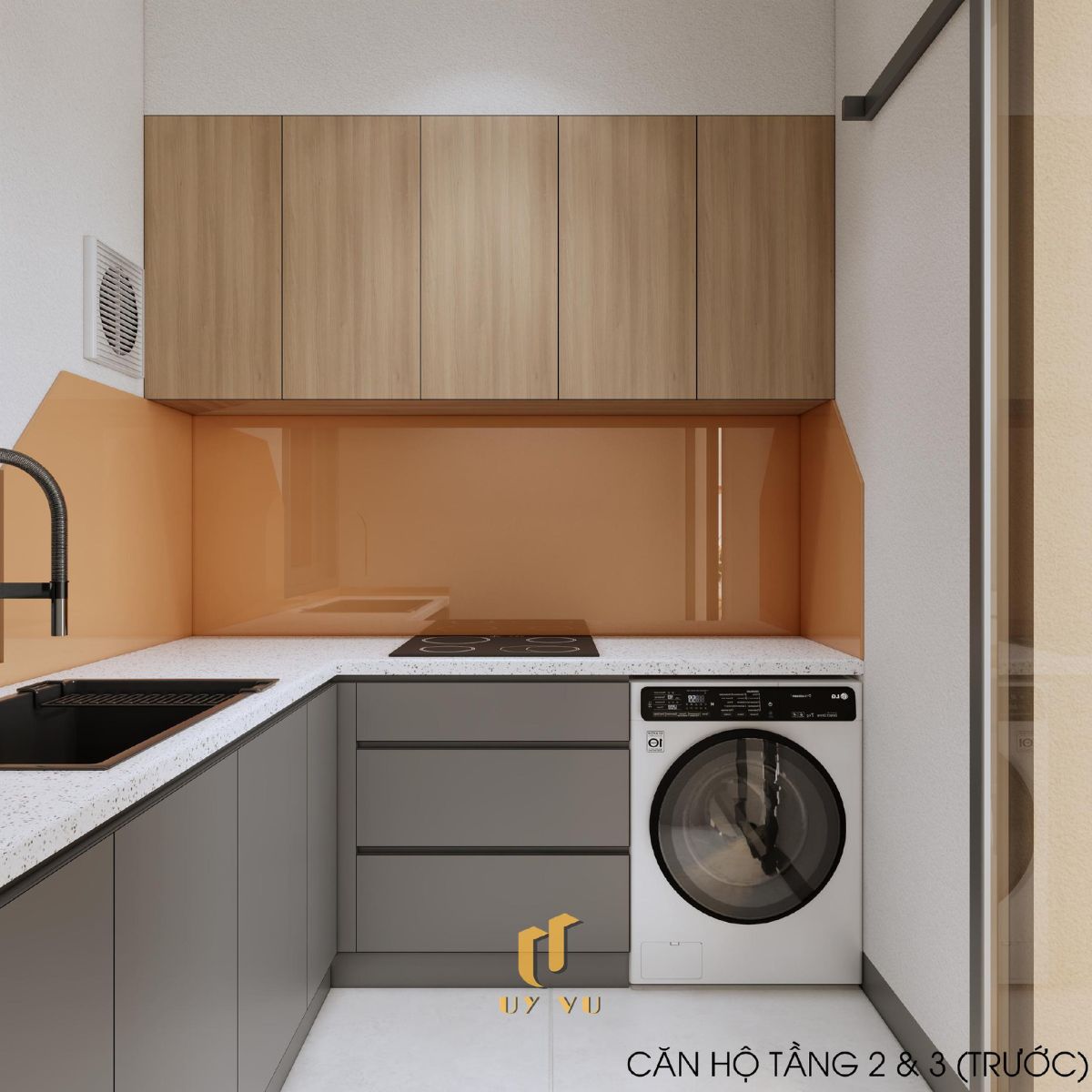 Khám phá căn hộ hiện đại của anh Lực - Đà Nẵng Phòng bếp tinh tế căn hộ 2,3 trước nhà anh Lực