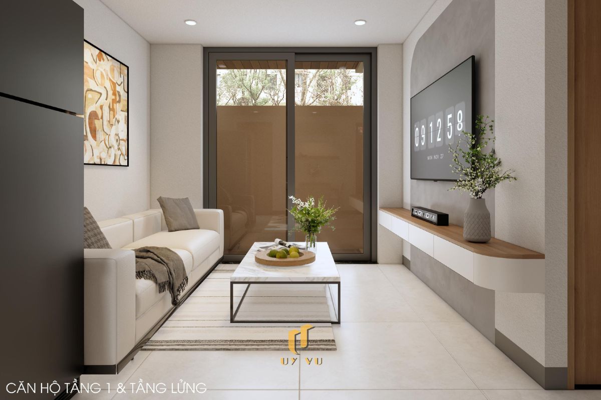 Khám phá căn hộ hiện đại của anh Lực - Đà Nẵng Phòng khách căn hộ tầng 1 và tầng lửng nhà anh Lực