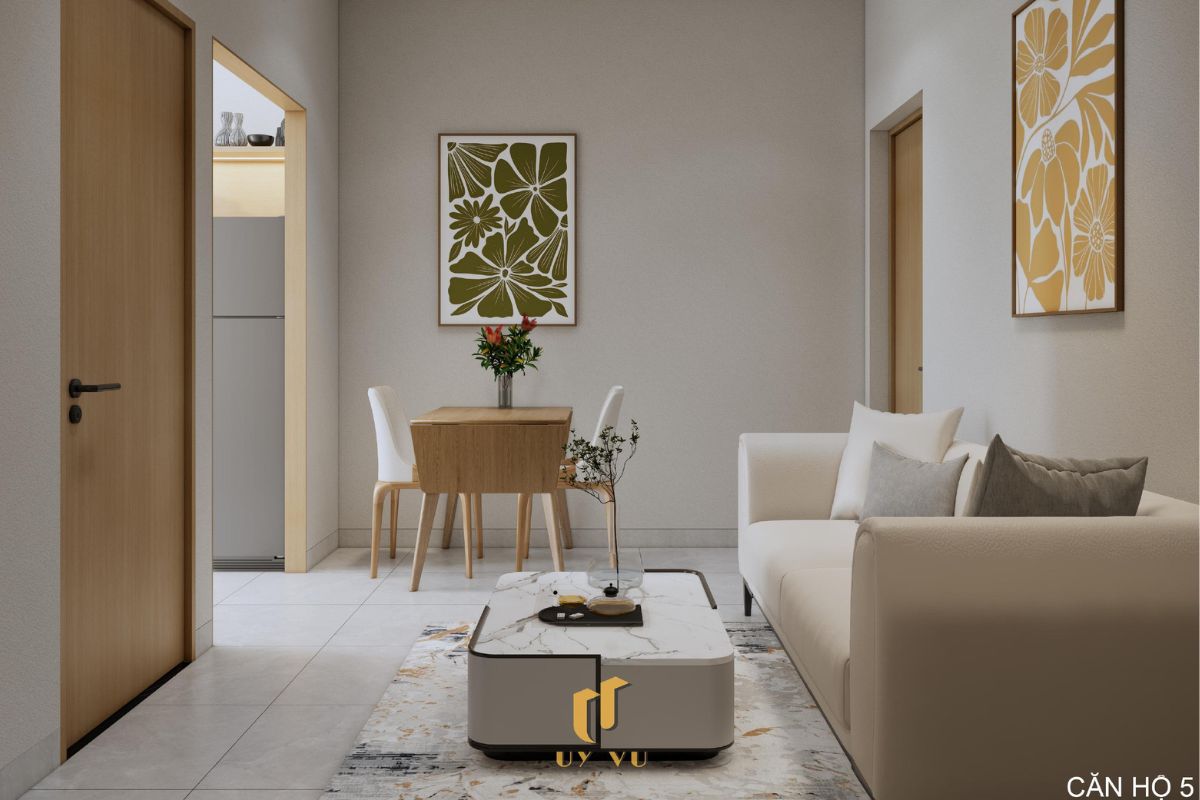 Th's Apartment - Không gian sống thoáng đãng giữa lòng thành phố Phòng khách hiện đại căn hộ 5 nhà cô Thắm