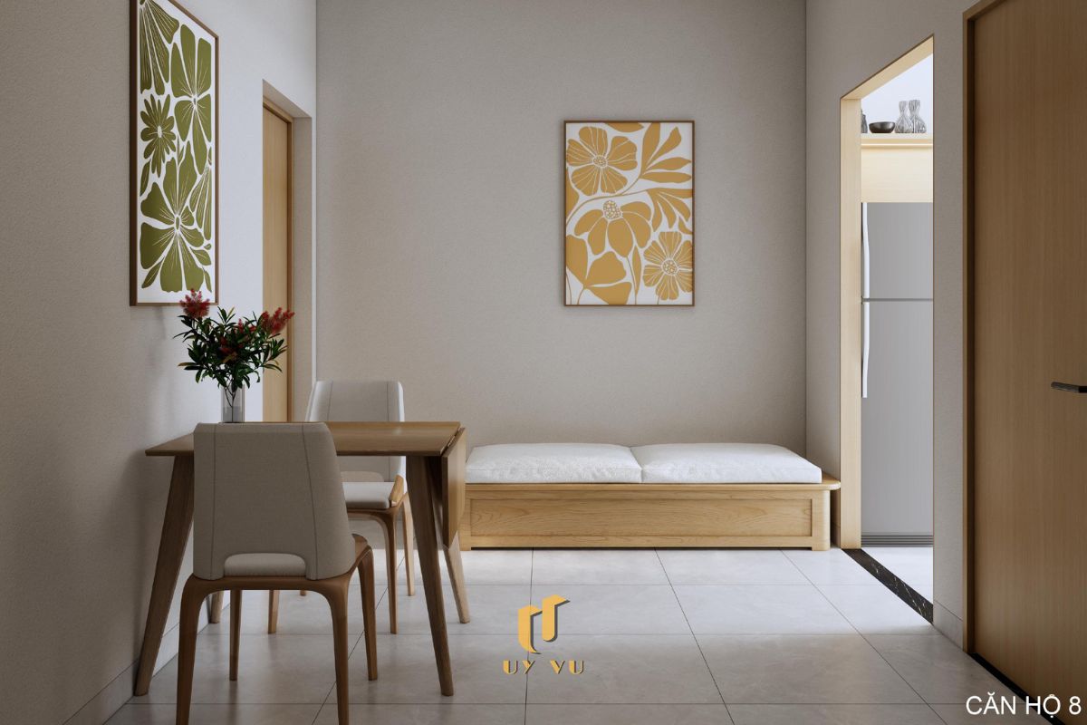 Th's Apartment - Không gian sống thoáng đãng giữa lòng thành phố Phòng khách tối giản căn hộ 8 nhà cô Thắm