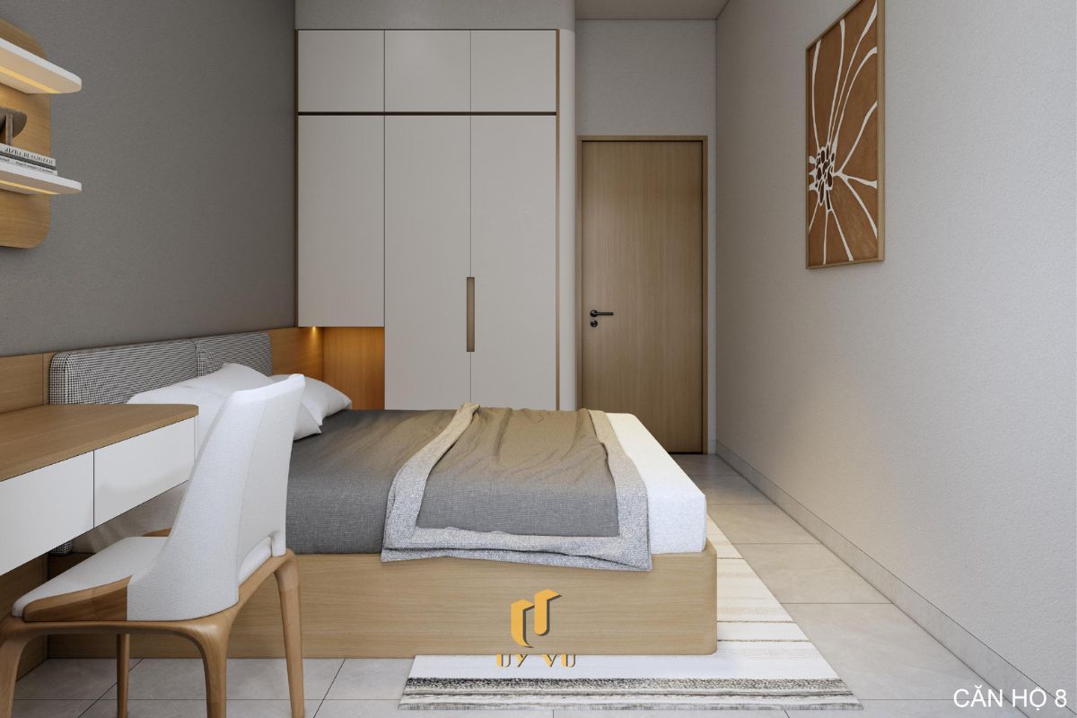 Th's Apartment - Không gian sống thoáng đãng giữa lòng thành phố Phòng ngủ hiện đại căn hộ 8 nhà cô Thắm