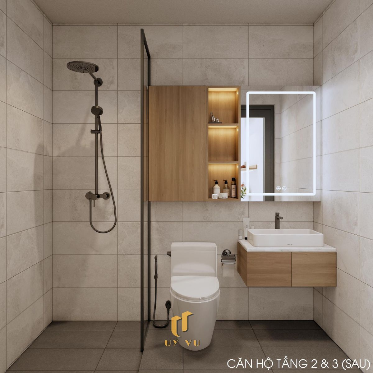 Khám phá căn hộ hiện đại của anh Lực - Đà Nẵng WC sạch sẽ căn hộ tầng 2, 3 sau nhà anh Lực