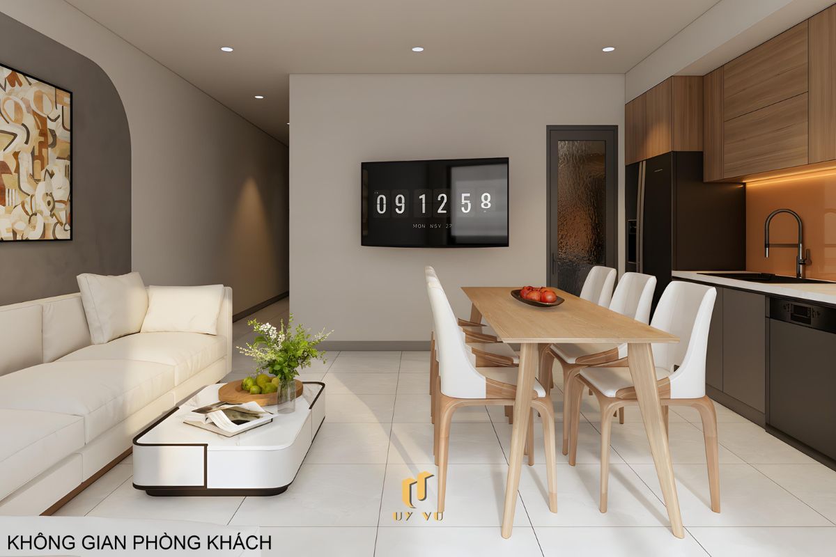 Khám phá căn hộ hiện đại của anh Lực - Đà Nẵng Không gian phòng khách tầng 4 nhà anh Lực