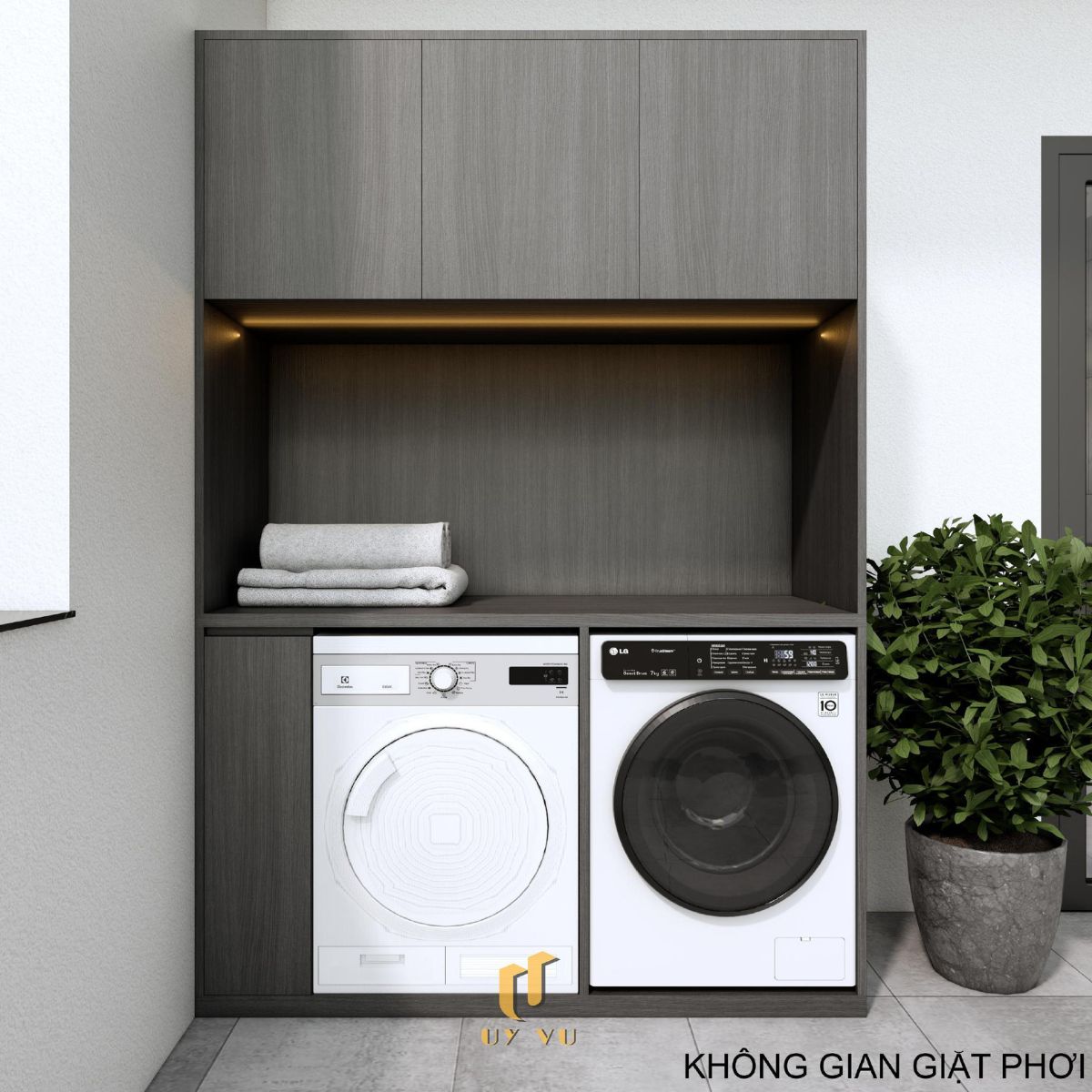Nhà phố hiện đại 3 tầng - Không gian sống xanh, thoáng sáng giữa đô thị Không gian giặt phơi nhà anh Hiệu - Phước Lý
