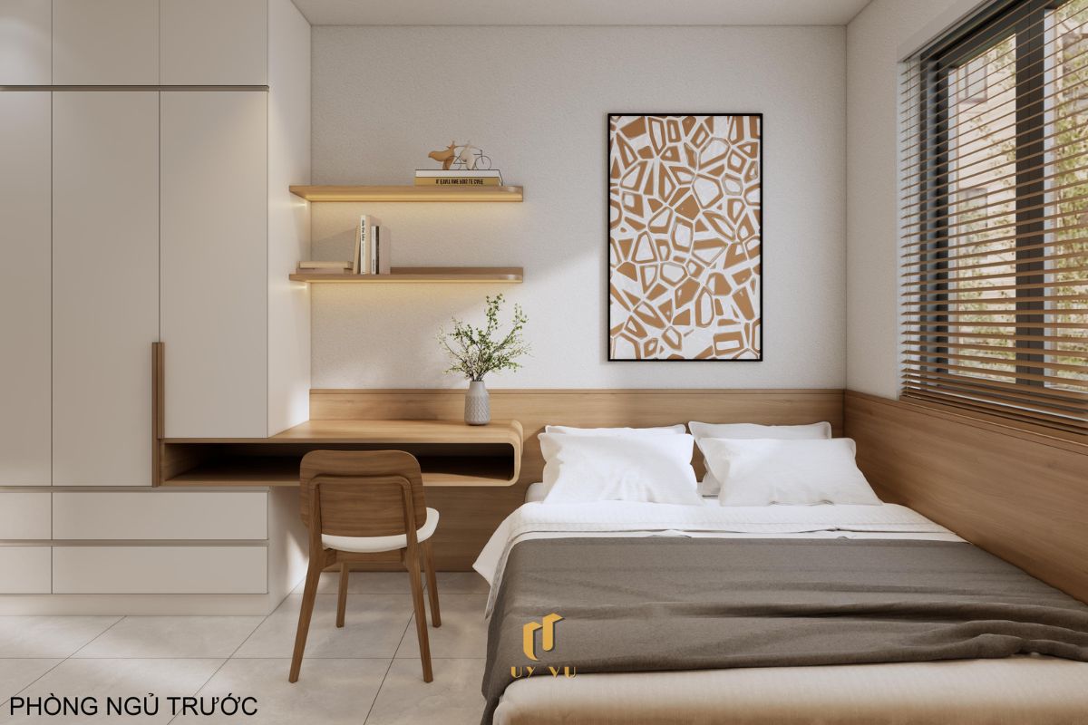 Khám phá căn hộ hiện đại của anh Lực - Đà Nẵng Phòng ngủ trước tinh tế tầng 4 nhà anh Lực