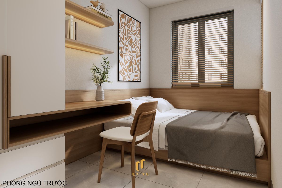 Khám phá căn hộ hiện đại của anh Lực - Đà Nẵng Phòng ngủ trước tinh tế tầng 4 nhà anh Lực