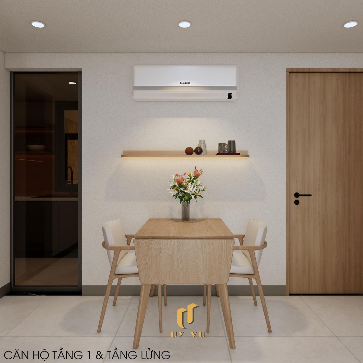 Khám phá căn hộ hiện đại của anh Lực - Đà Nẵng Phòng khách tối giản căn hộ tầng 1, tầng lửng nhà anh Lực