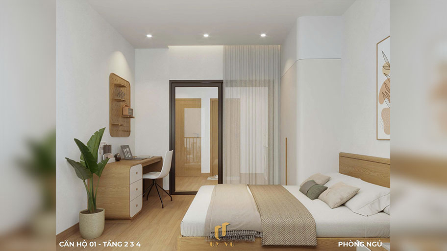 Căn hộ cho thuê thiết kế đẹp 1 phòng ngủ