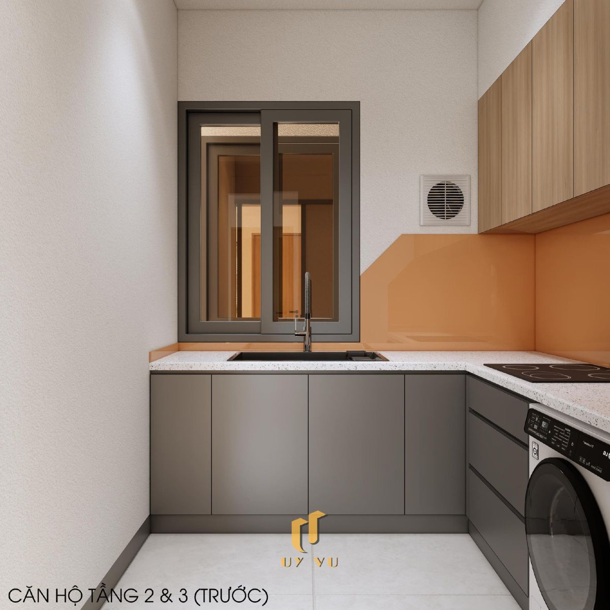 Khám phá căn hộ hiện đại của anh Lực - Đà Nẵng Khu bếp căn hộ tầng 2,3 trước nhà anh Lực