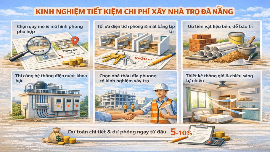 Giá xây nhà trọ Đà Nẵng là bao nhiêu tiền? Có đắt không? Kinh nghiệm xây nhà trọ Đà Nẵng tiết kiệm chi phí