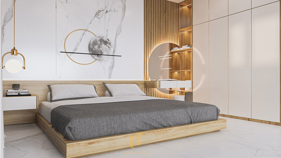 Mẫu thiết kế phòng ngủ 5m2 đơn giản tiện nghi