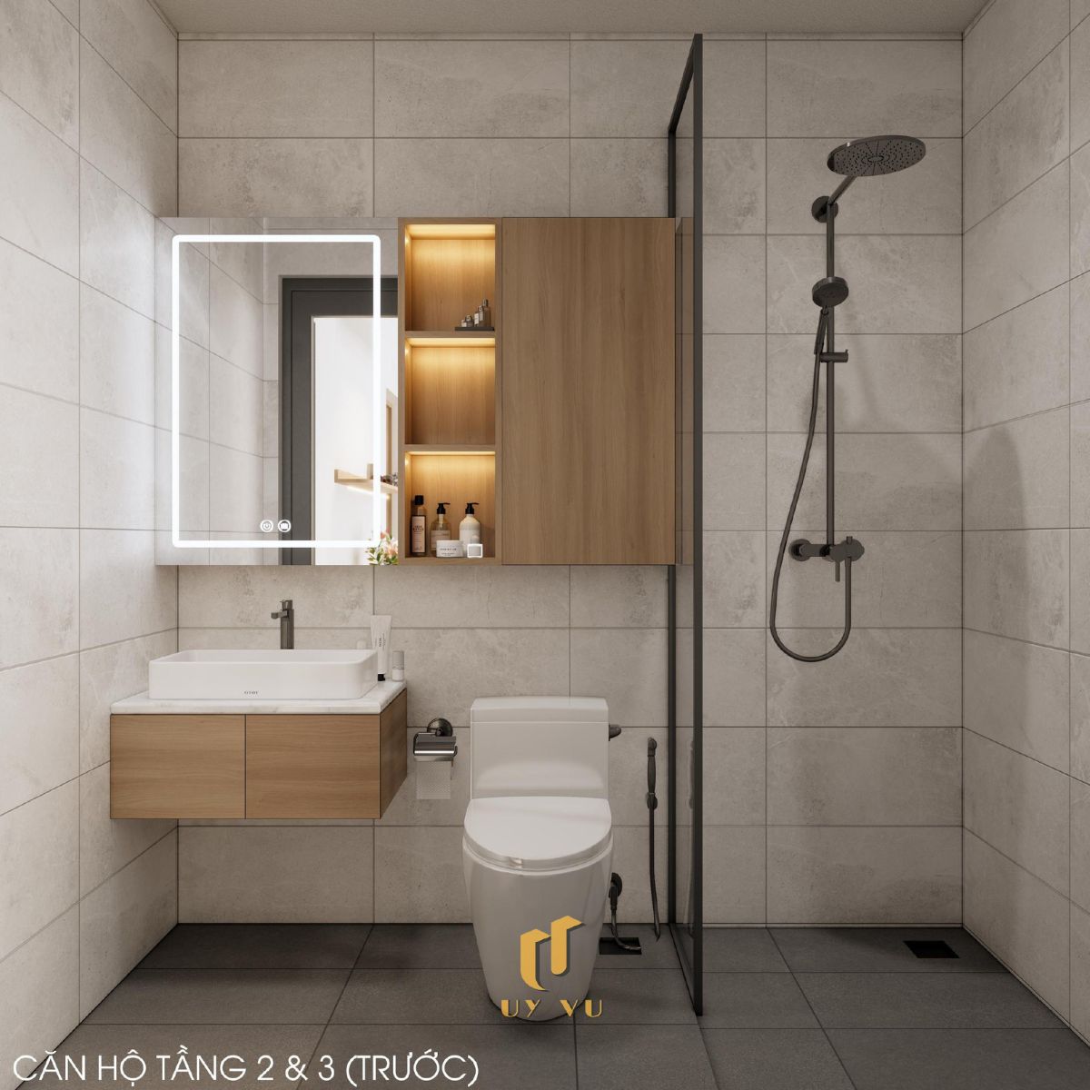 Khám phá căn hộ hiện đại của anh Lực - Đà Nẵng Nhà vệ sinh căn hộ tầng 2,3 trước nhà anh Lực